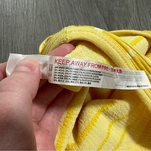 Urban Outfitters Out From Under Yellow & White Striped Thong Bodysuit Size M/L - Picture 9 of 11